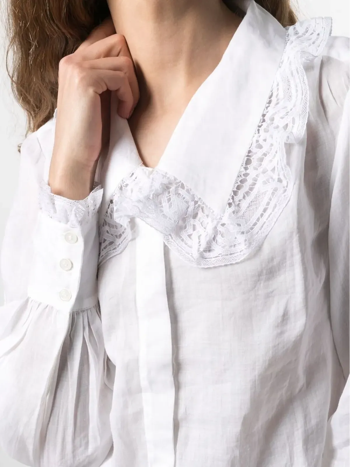 FRAME lace-detailed concealed shirt - 画像5