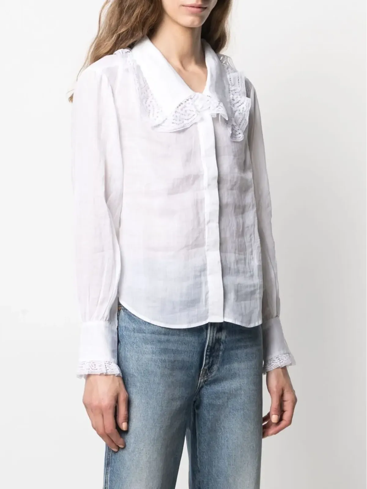 FRAME lace-detailed concealed shirt - 画像3