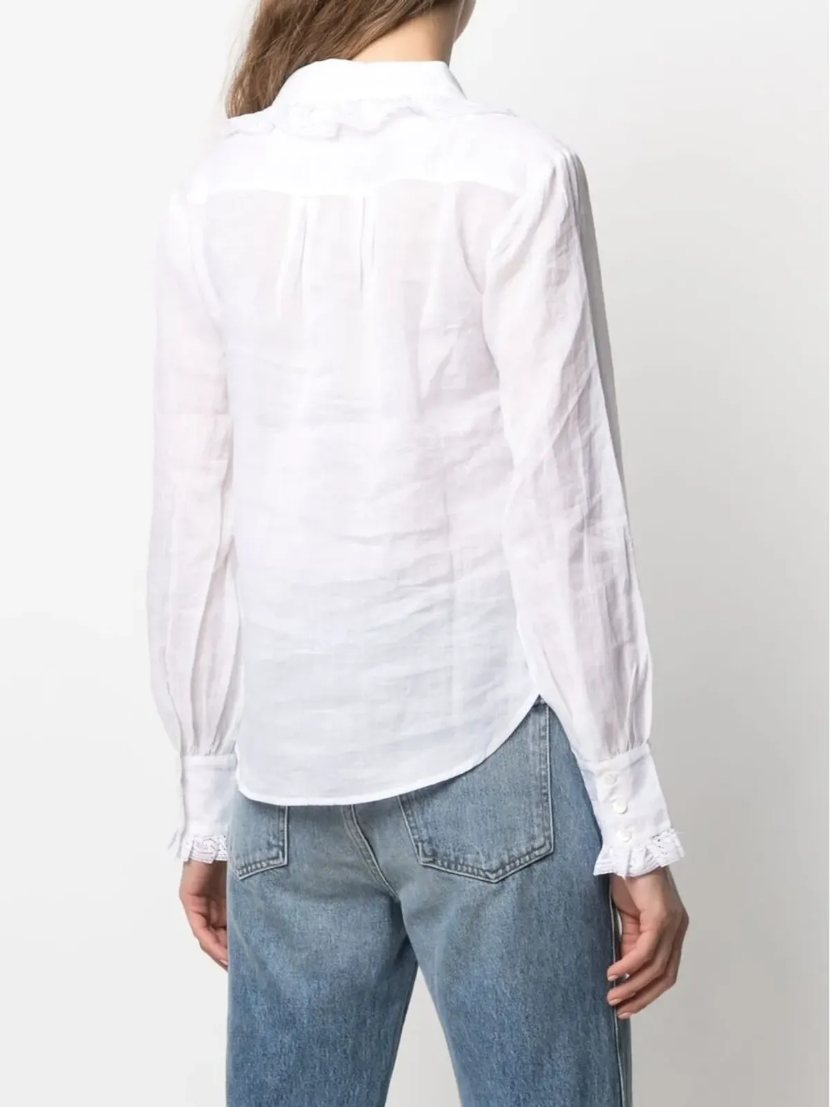 FRAME lace-detailed concealed shirt - 画像4
