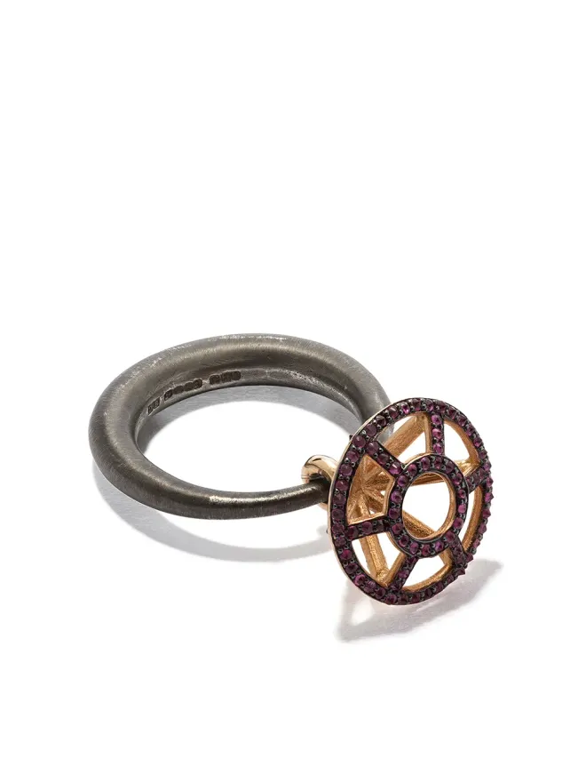 DALILA BARKACHE DALILA BARKACHE 18kt イエローゴールド ルビー ケージリング - ブラックの商品画像