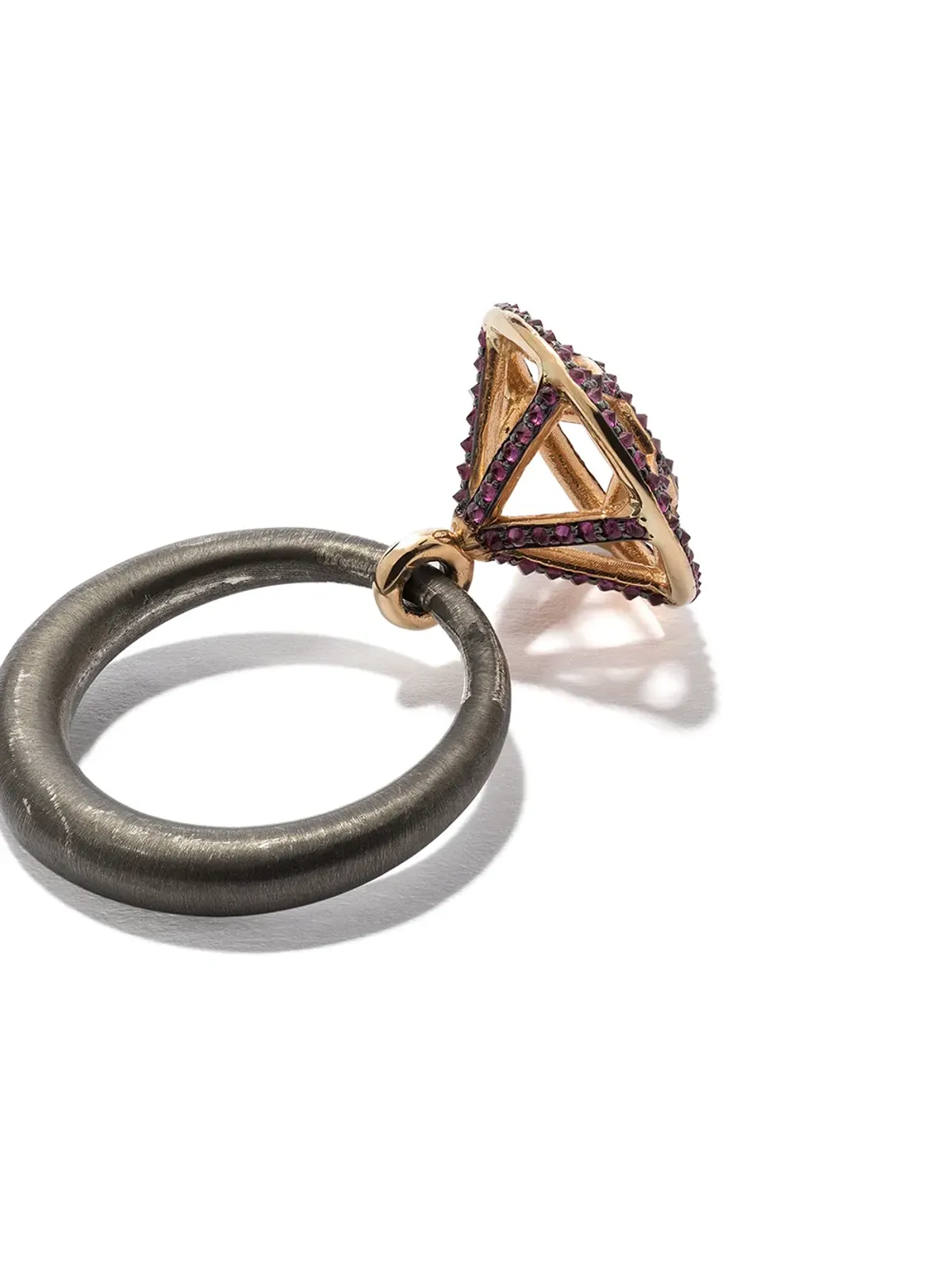 DALILA BARKACHE 18kt イエローゴールド ルビー ケージリング - ブラック - 画像4