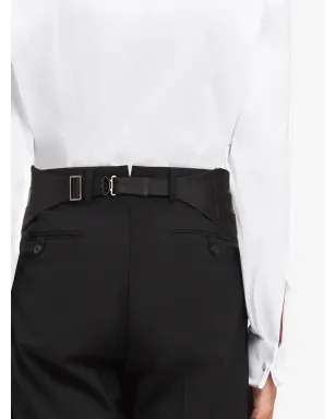 Prada サテン仕上げのタキシードベルト ブラック - サムネイル4