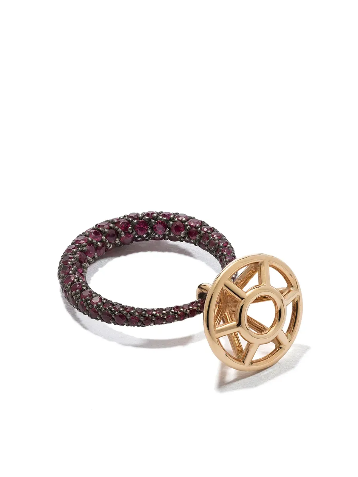 DALILA BARKACHE 18kt イエローゴールド ルビー パヴェ ケージリング - 画像1