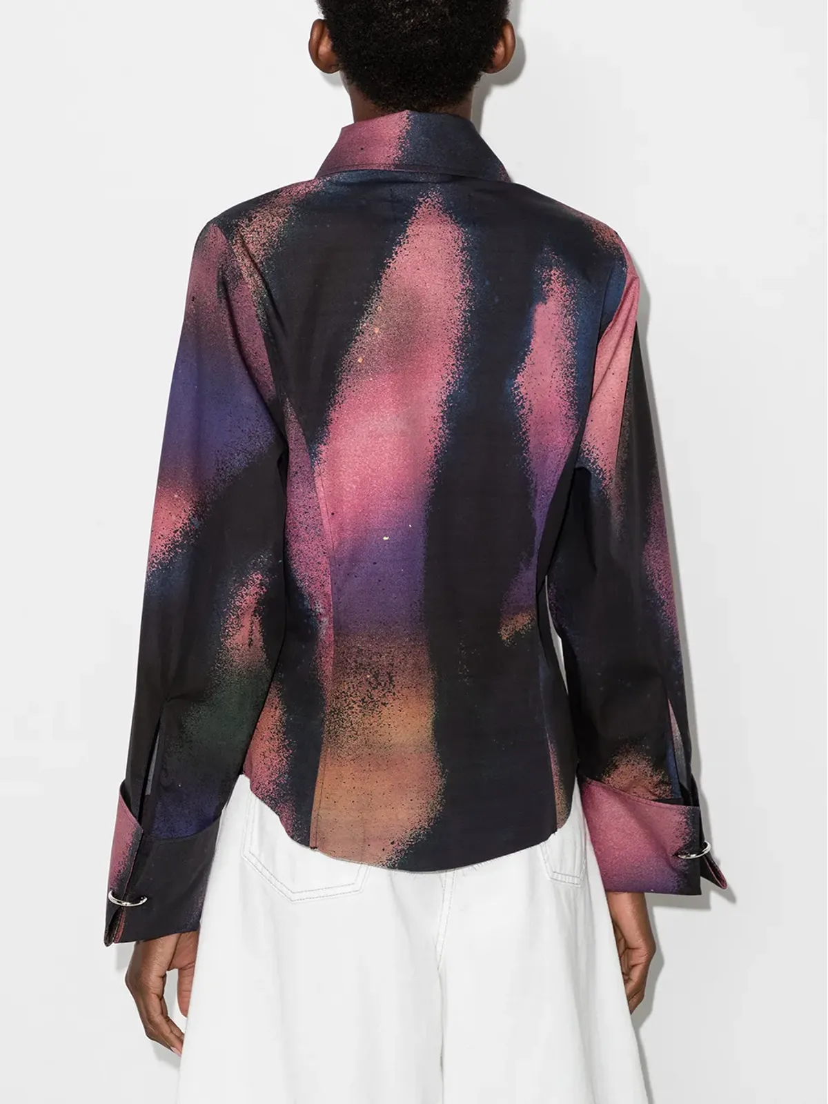 Marques'Almeida アブストラクトプリント ターンカフス シャツ - 画像3