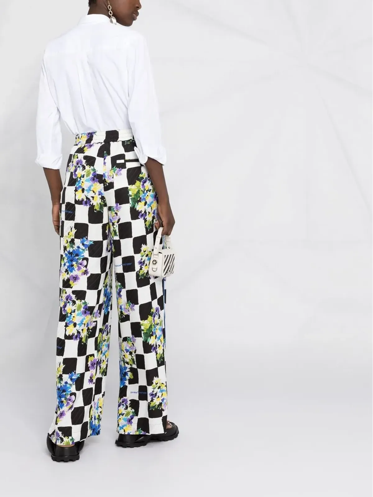 Off-White ハイウエスト チェックパンツ - 画像4