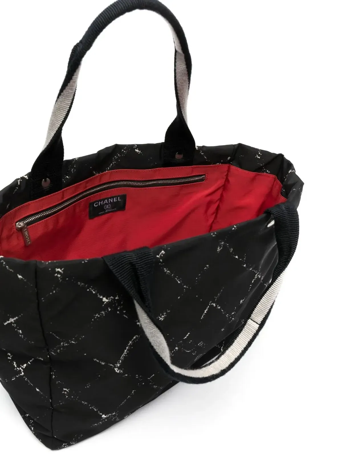 CHANEL Pre-Owned ダイヤモンドプリント トートバッグ - ブラック - 画像5