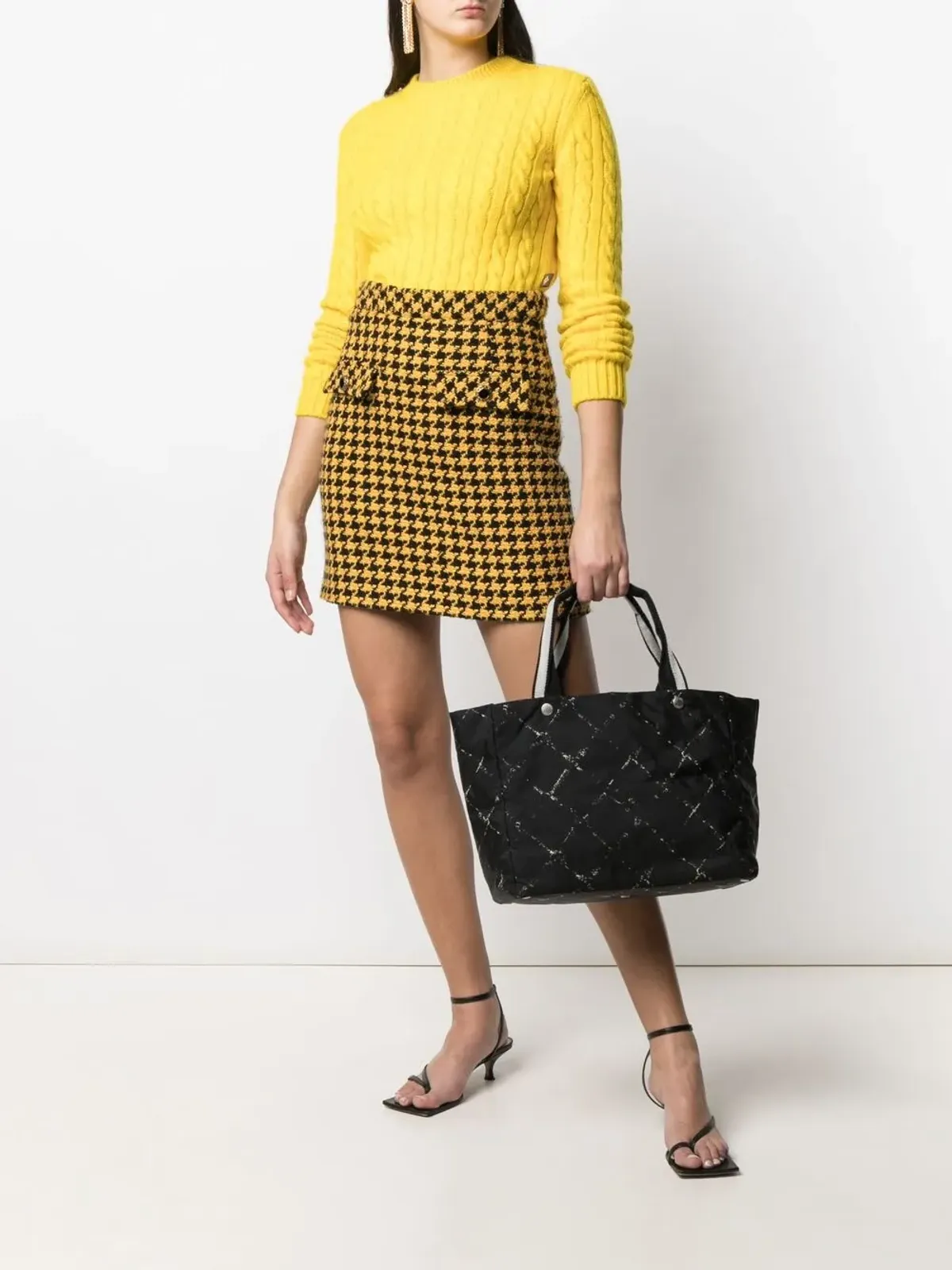 CHANEL Pre-Owned ダイヤモンドプリント トートバッグ - ブラック - 画像2