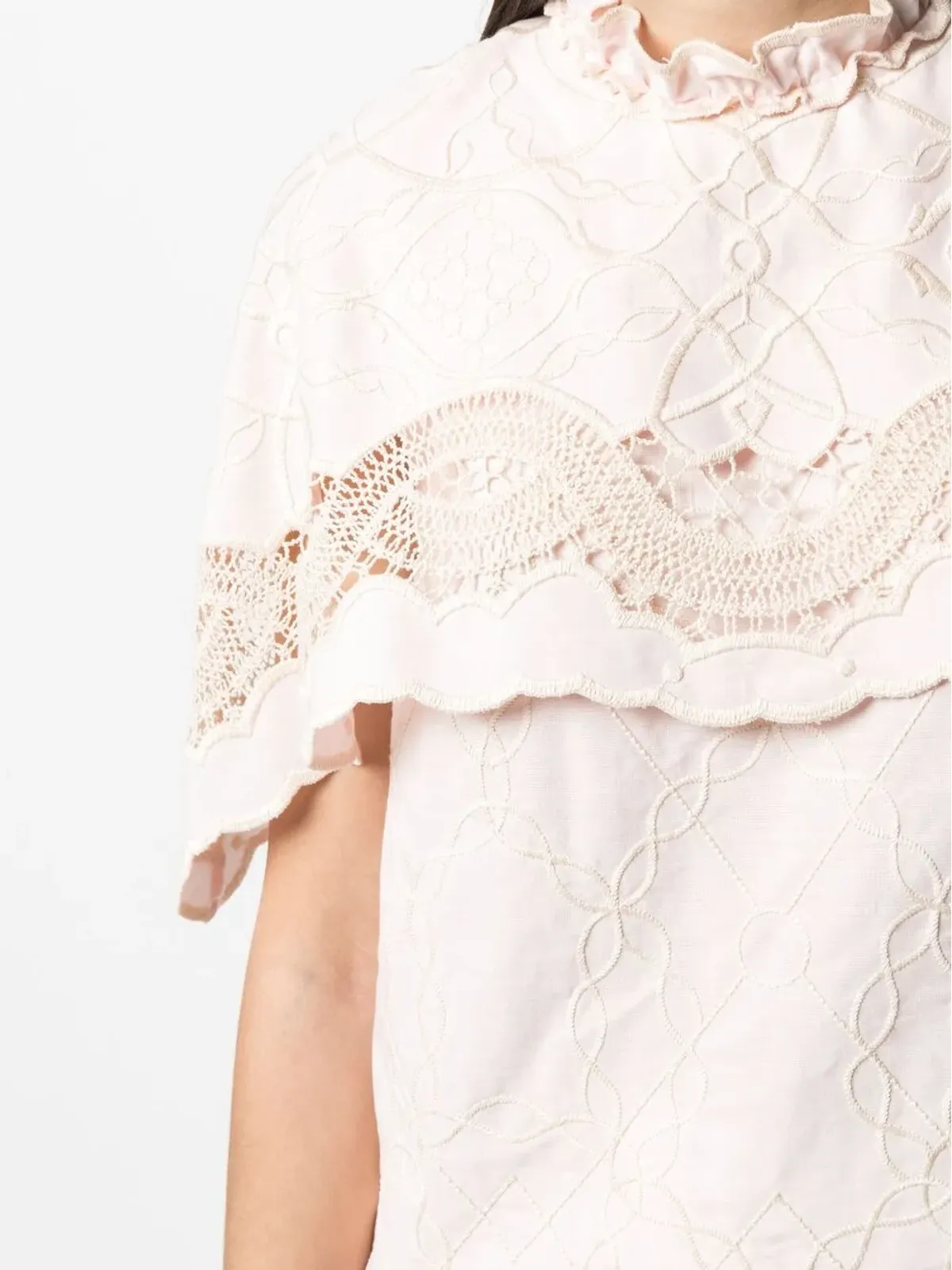 Alberta Ferretti 刺繍入りショートスリーブブラウス - ピンク - 画像5