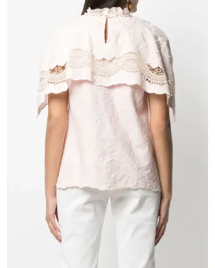 Alberta Ferretti 刺繍入りショートスリーブブラウス - ピンク - サムネイル4