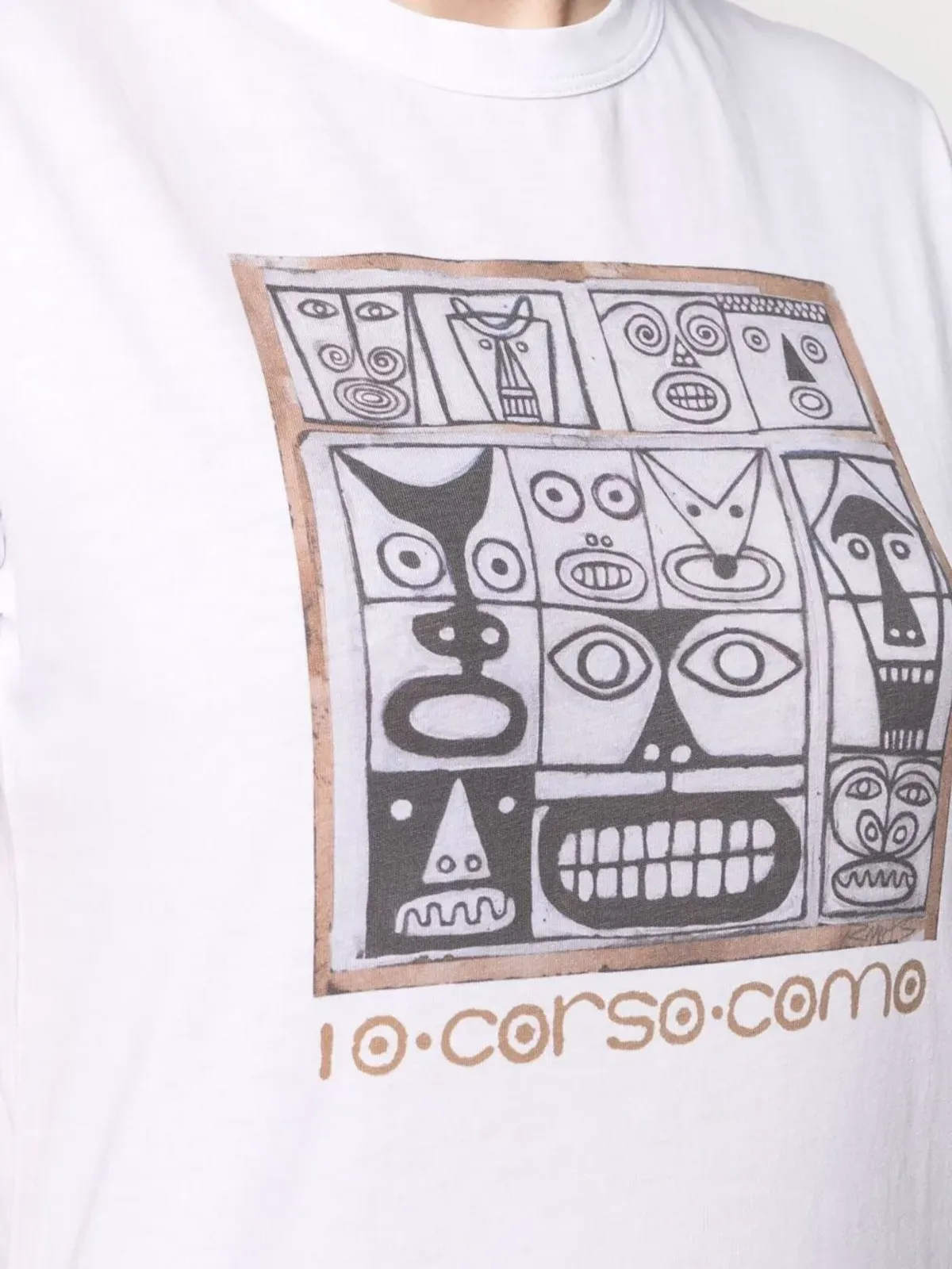 10 CORSO COMO フェイスプリント コットン Tシャツ - 画像5