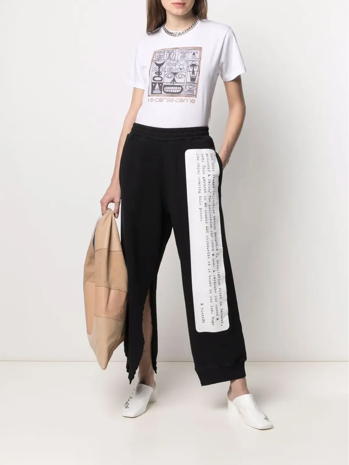 10 CORSO COMO フェイスプリント コットン Tシャツ - 画像2