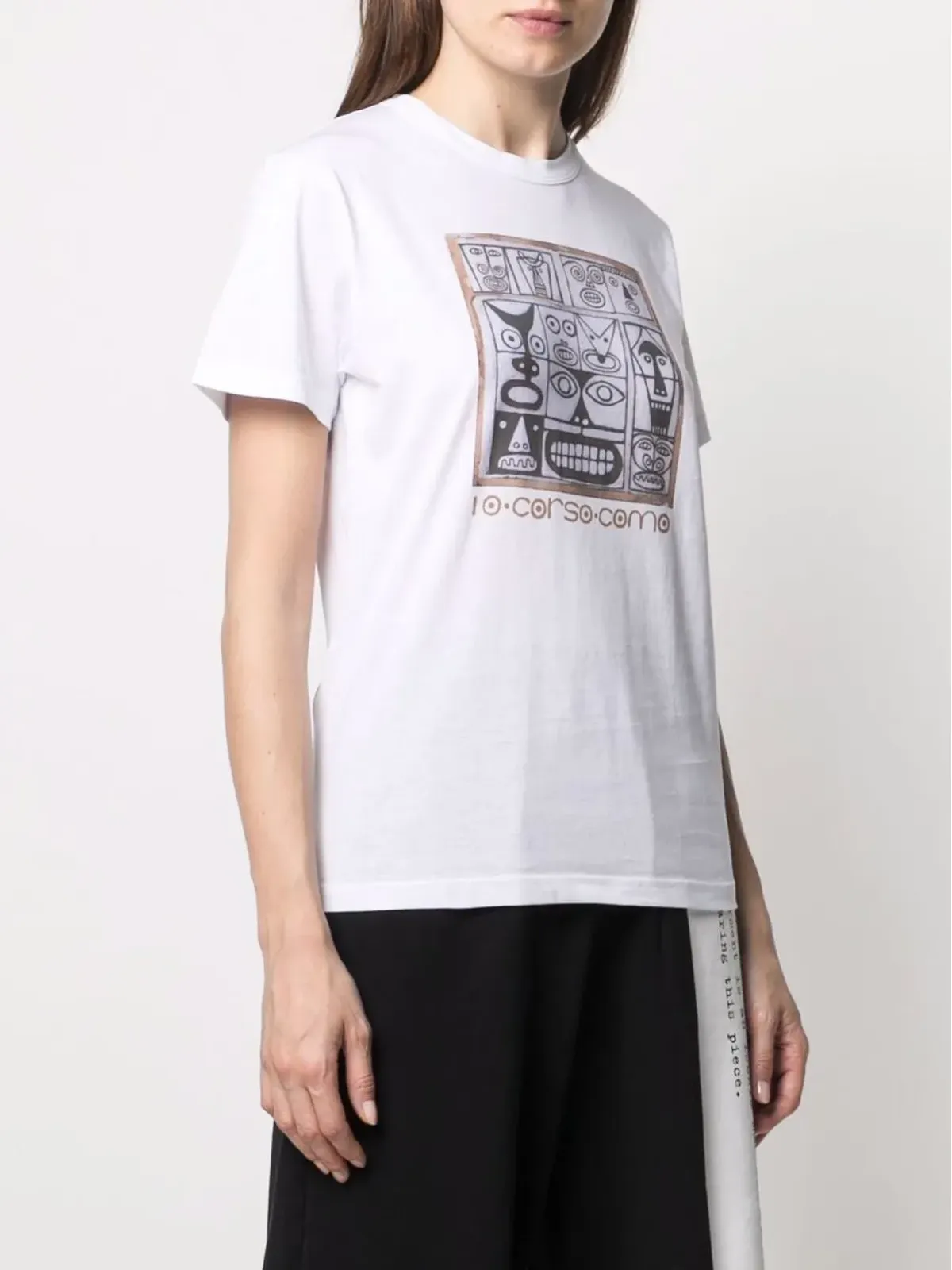 10 CORSO COMO フェイスプリント コットン Tシャツ - 画像3