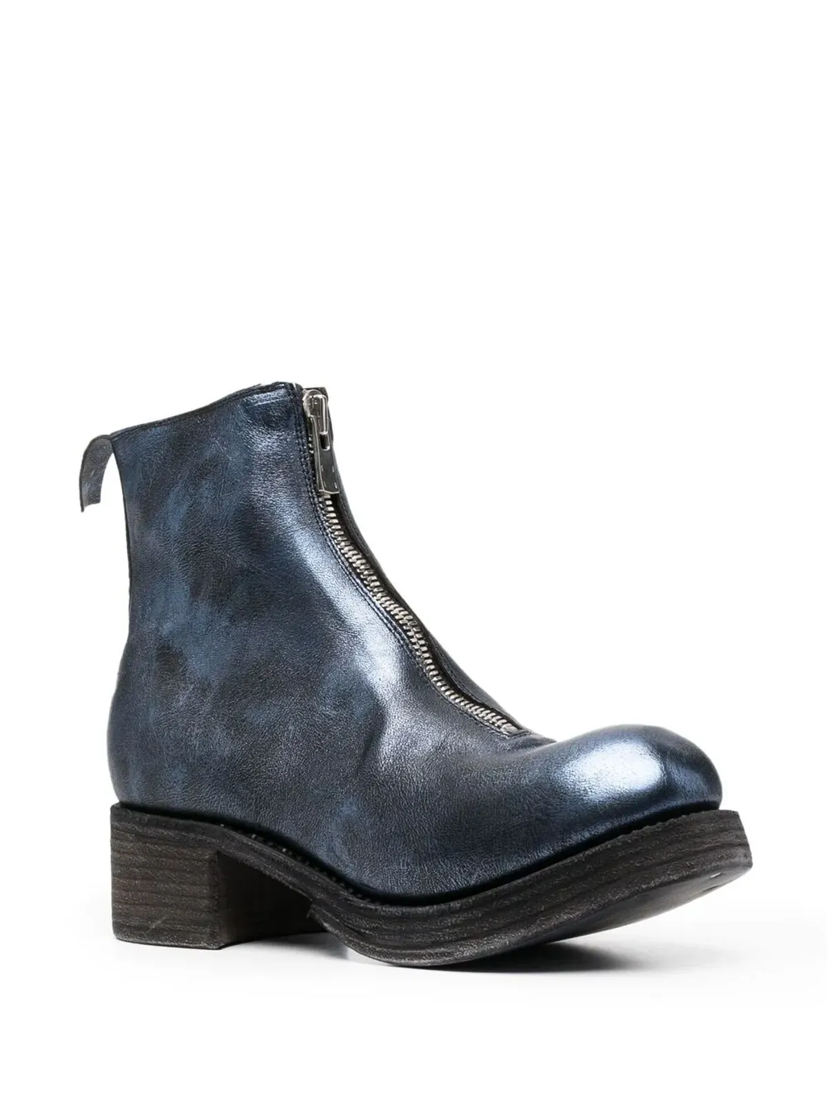 Guidi メタリック光沢レザー ブーツ - ブルー - 画像2