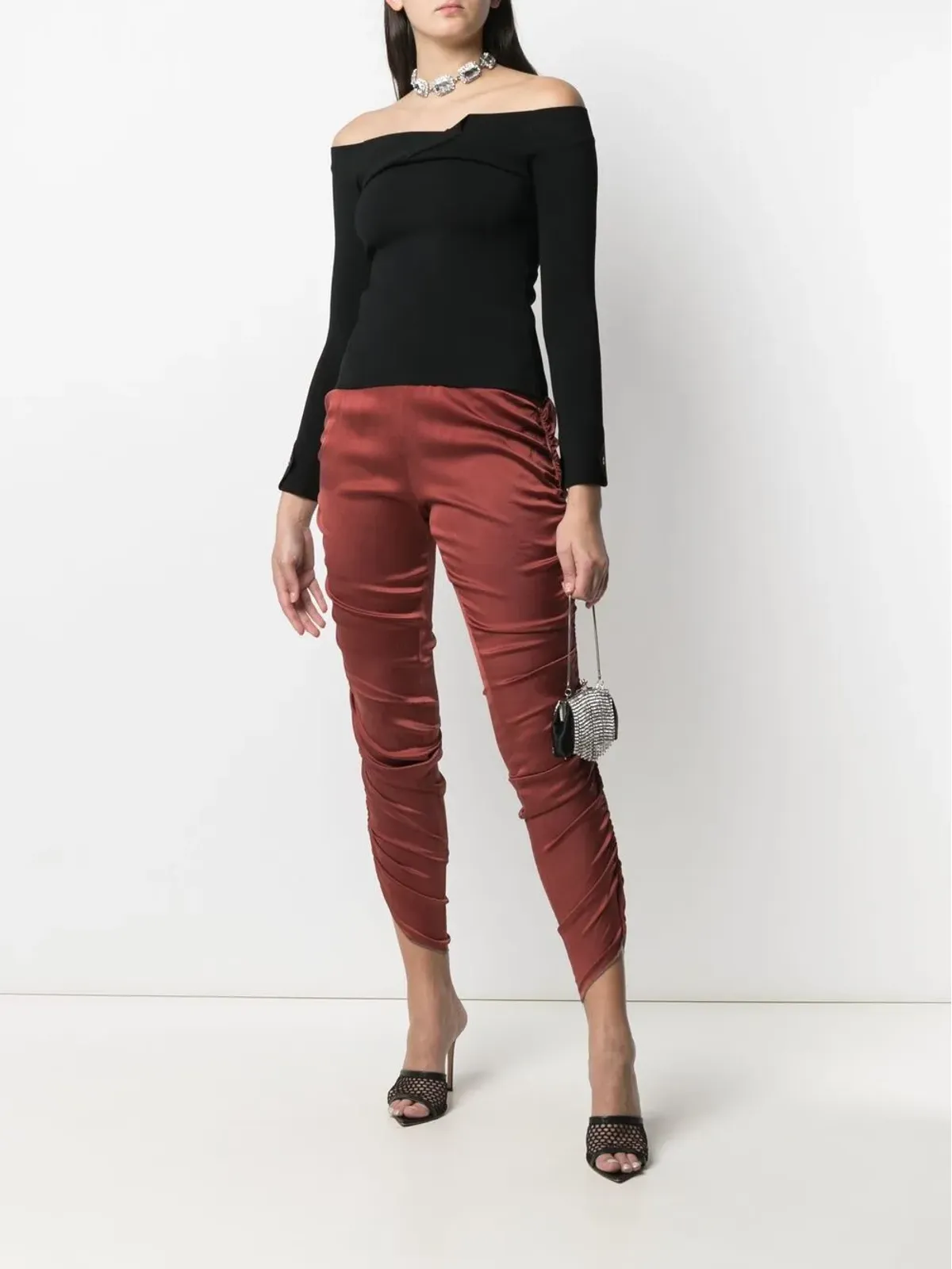 Dolce & Gabbana Pre-Owned 2000s cropped ruched trousers - Red - 画像2