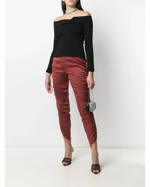 Dolce & Gabbana Pre-Owned 2000s cropped ruched trousers - Red - サムネイル2
