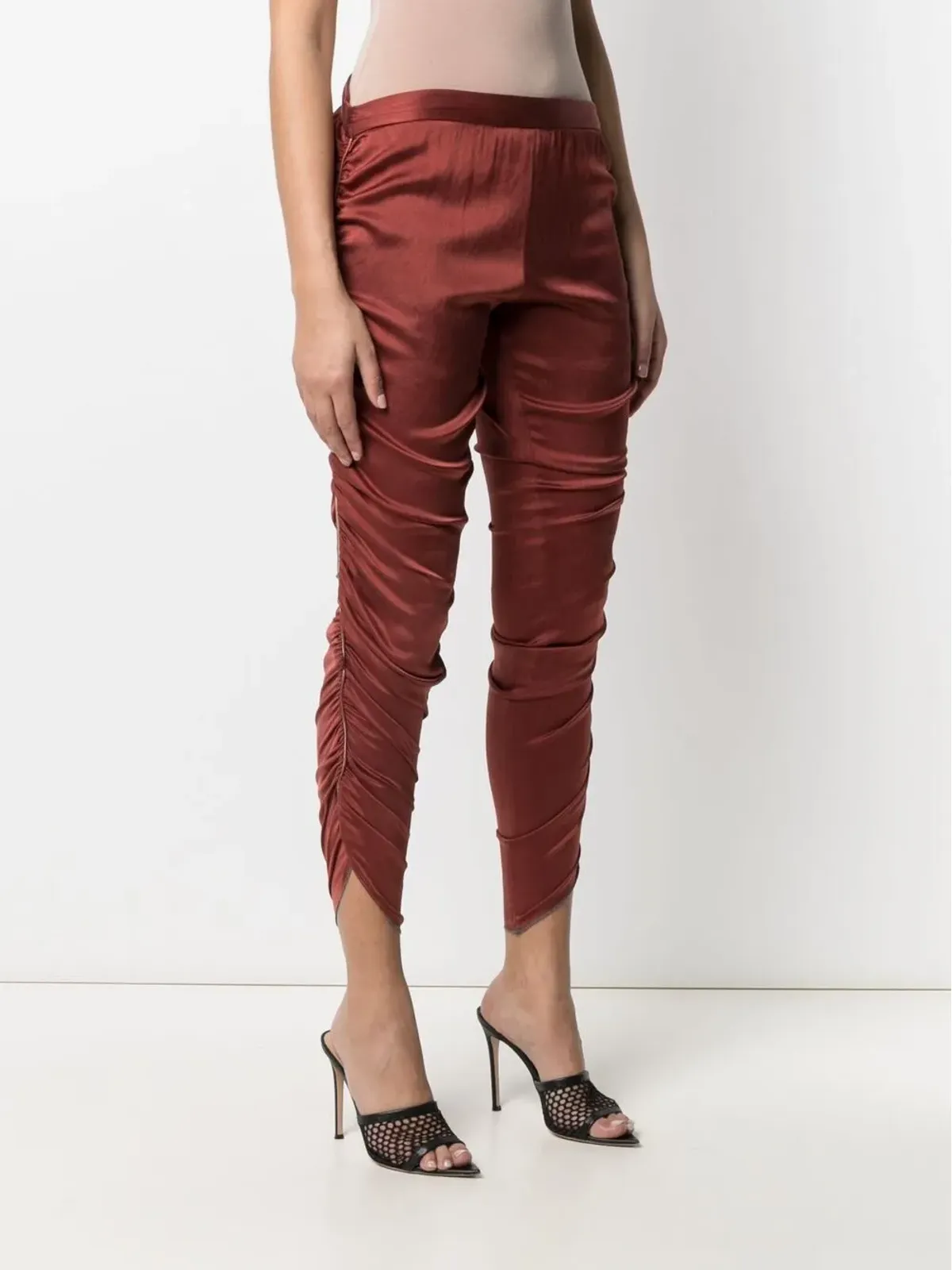 Dolce & Gabbana Pre-Owned 2000s cropped ruched trousers - Red - 画像3