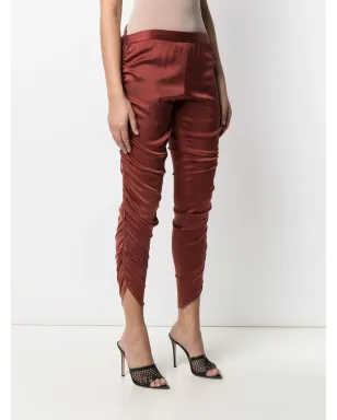 Dolce & Gabbana Pre-Owned 2000s cropped ruched trousers - Red - サムネイル3