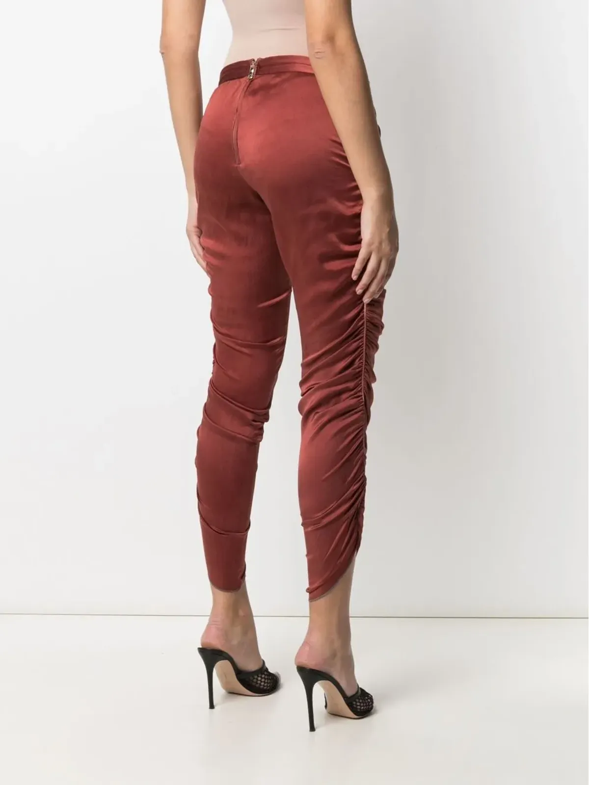 Dolce & Gabbana Pre-Owned 2000s cropped ruched trousers - Red - 画像4