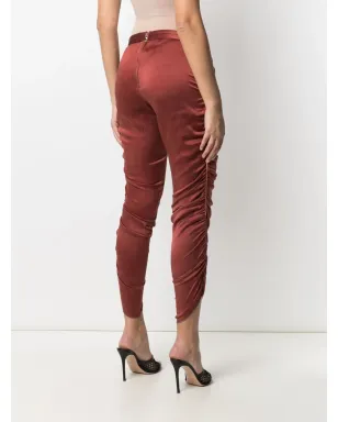 Dolce & Gabbana Pre-Owned 2000s cropped ruched trousers - Red - サムネイル4