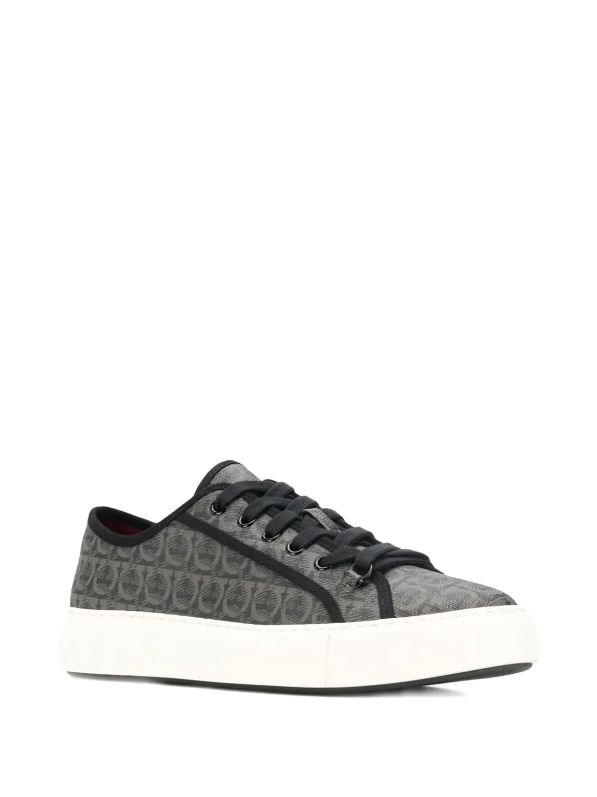 Ferragamo Anson Gancini print sneakers - Black - 画像2