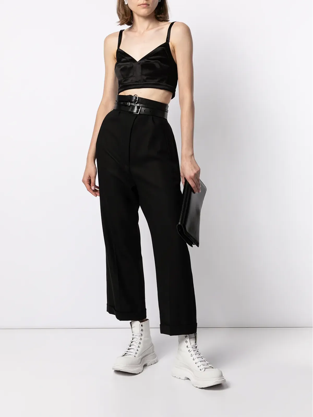 Alexander McQueen スパゲッティストラップ クロップトップ - 画像2