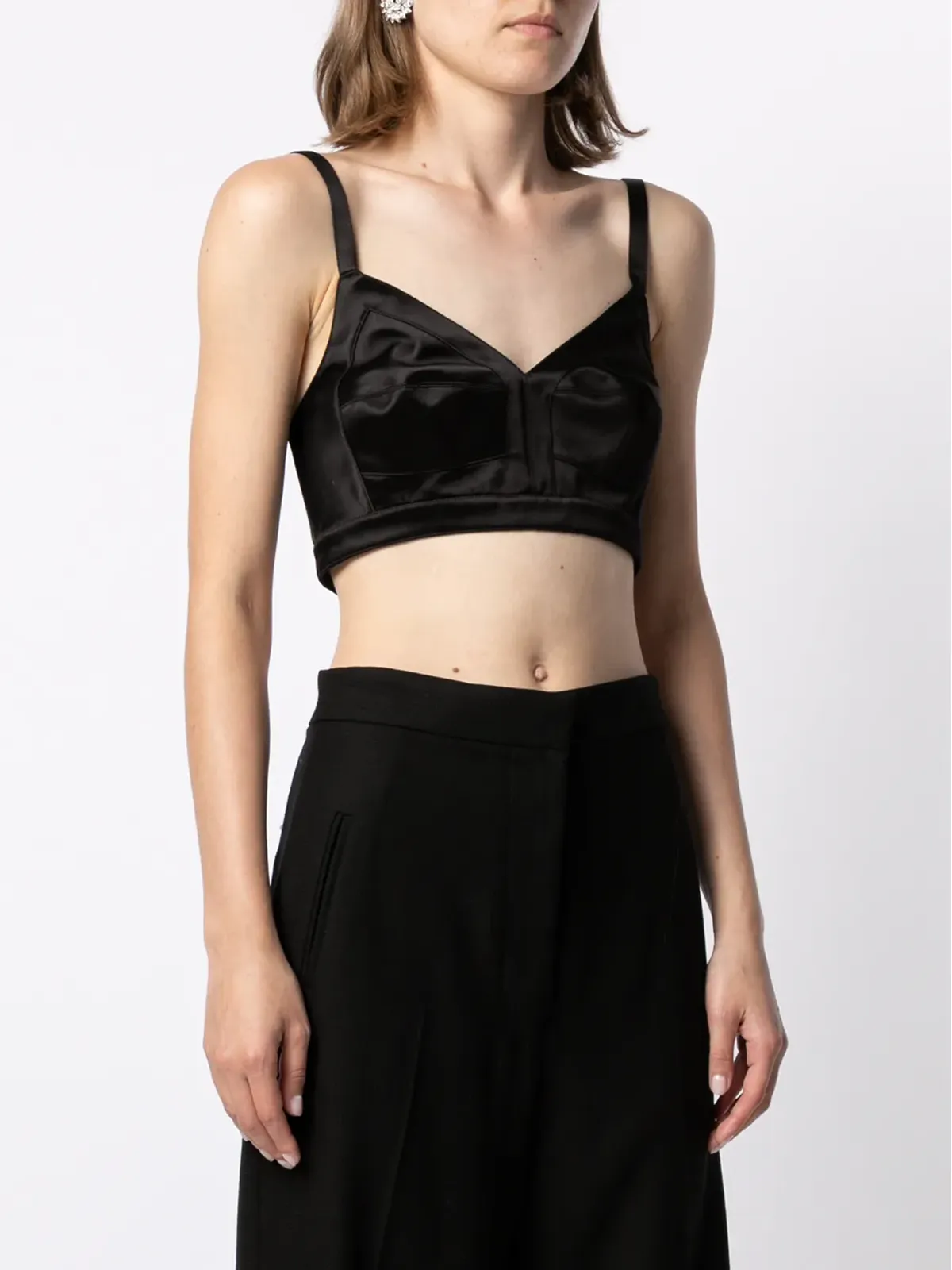 Alexander McQueen スパゲッティストラップ クロップトップ - 画像3