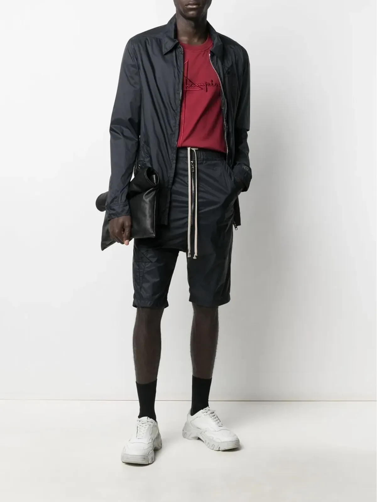 Rick Owens Lilies 前ジップ付きシェルジャケット（ブラック） - 画像2