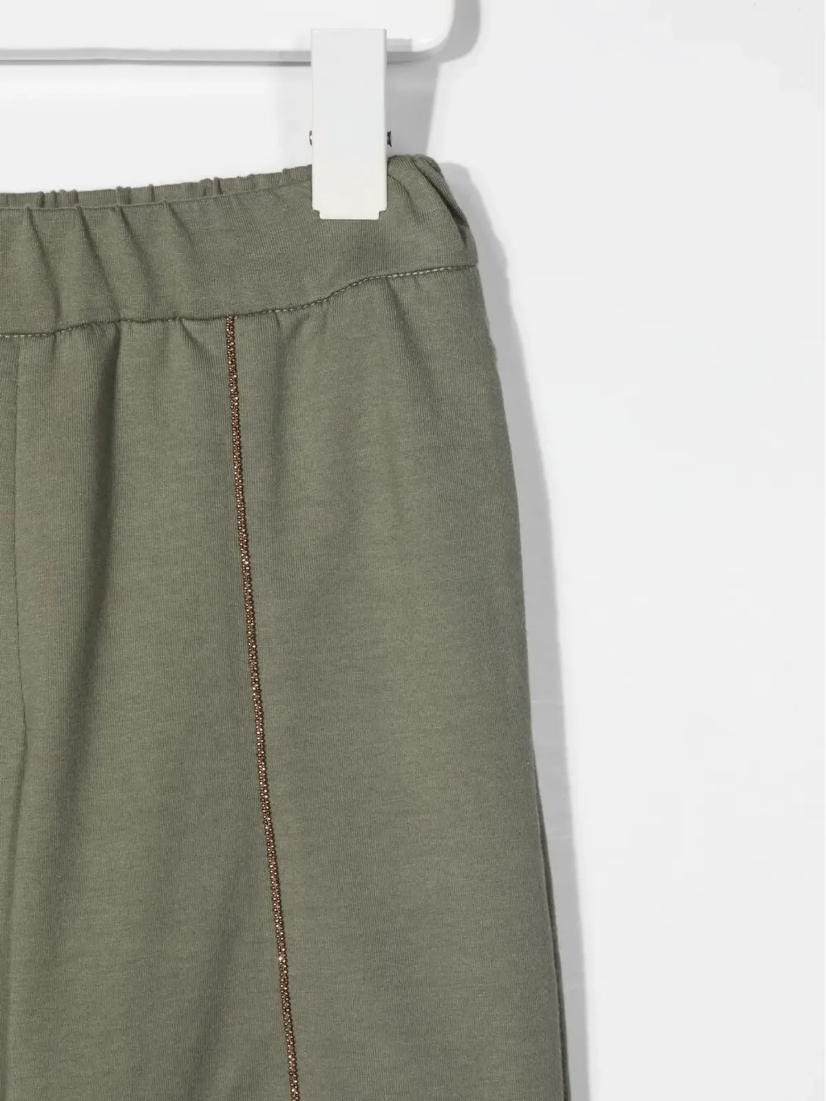 Brunello Cucinelli Kids bead-embellished track pants - Green - 画像3