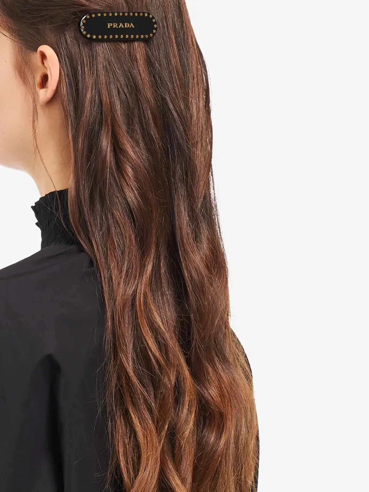 Prada ロゴプリントスタッズヘアクリップ - 画像2