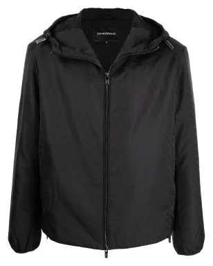 Emporio Armani ジップアップフードジャケット - ブラック - サムネイル1