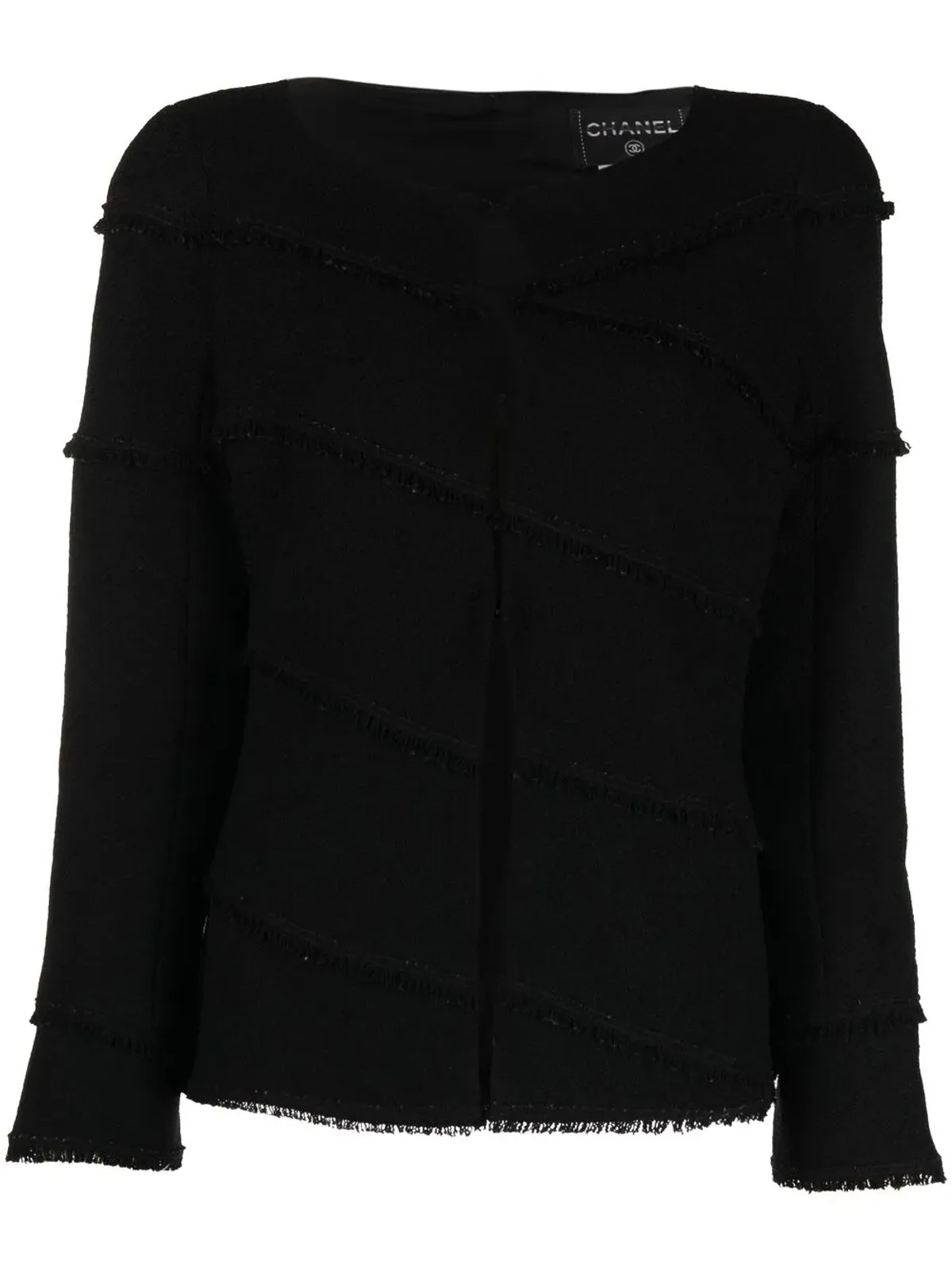 CHANEL Pre-Owned 2008 ほつれ加工のシングルブレストジャケット - ブラック - 画像1
