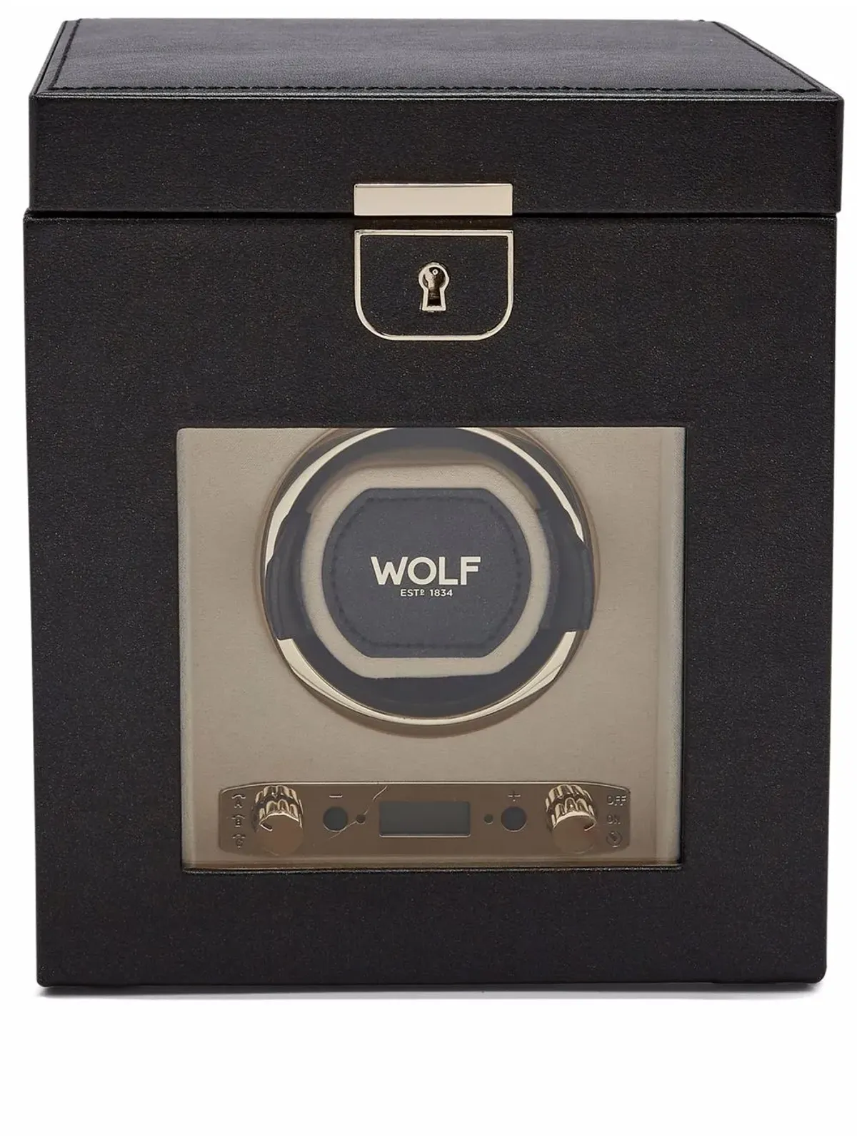 WOLF Palermo シングルウォッチワインダー ブラック - 画像1