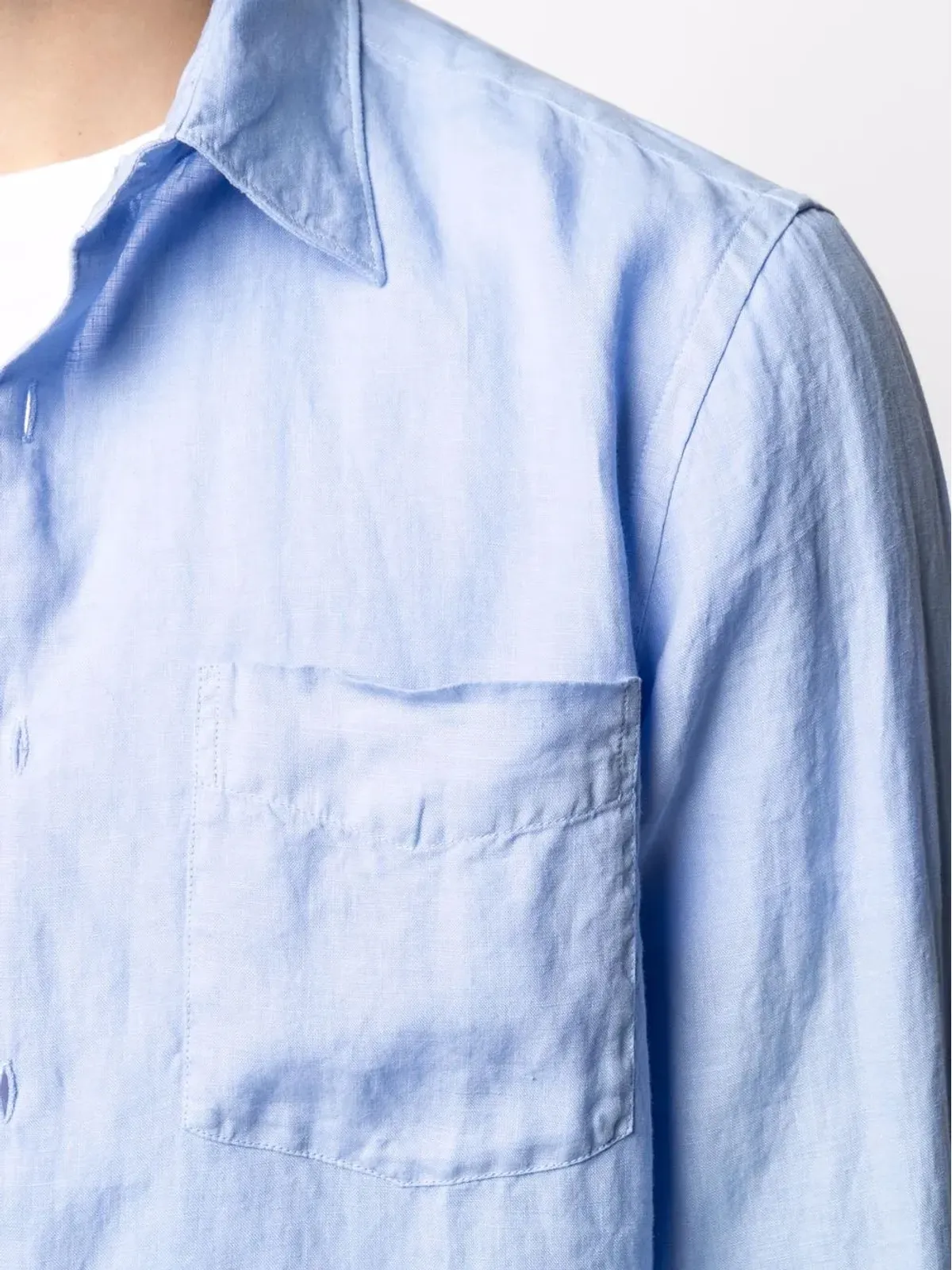ASPESI ポインテッドカラー長袖シャツ - Blue - 画像5