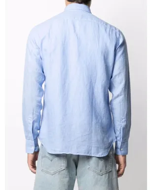 ASPESI ポインテッドカラー長袖シャツ - Blue - サムネイル4