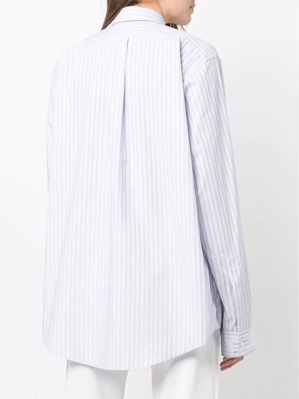 Maison Margiela ストライプ柄ポインテッドカラーシャツ - ブルー - 画像4