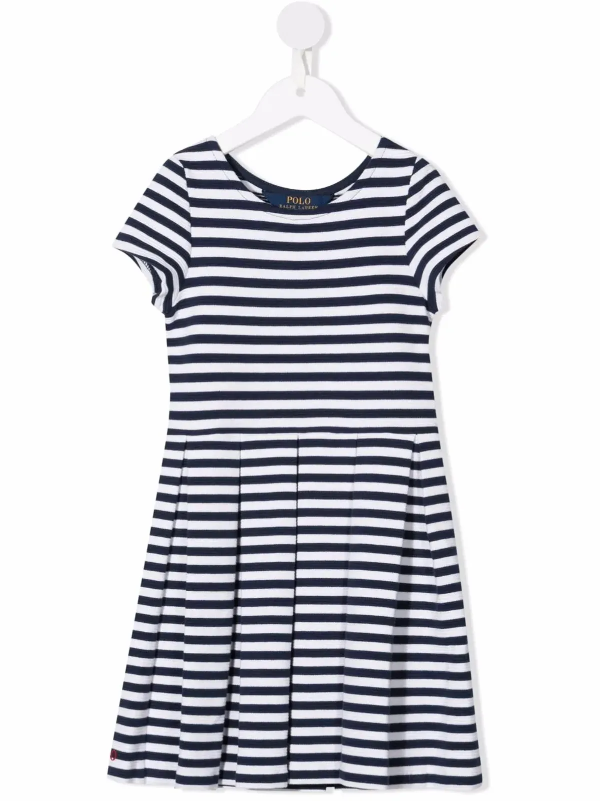 POLO RALPH LAUREN KIDS ストライプ柄プリーツスカートワンピース（ブルー） - 画像1