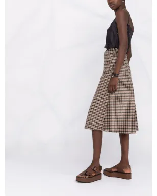 Maison Margiela チェックパネル ミディドレス - ブラック - サムネイル4