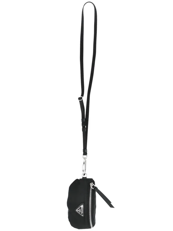Prada Prada 黒のロゴプレート付きポーチの商品画像