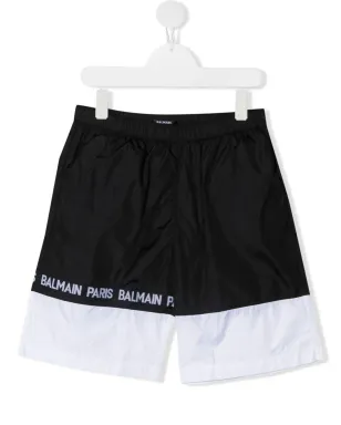 Balmain Kids ロゴテープ カラー ブロック スイムショーツ - サムネイル1