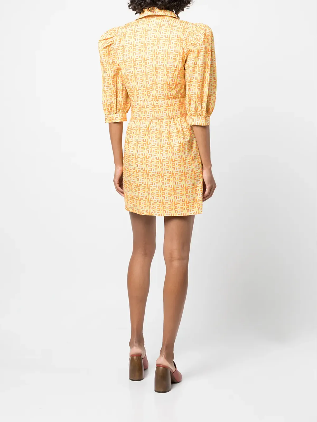 Lhd Casitas sloth-print dress - Yellow - 画像4