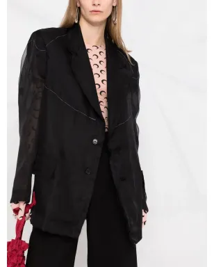 Maison Margiela シアーパネル・シングルブレストジャケット - ブラック - サムネイル5