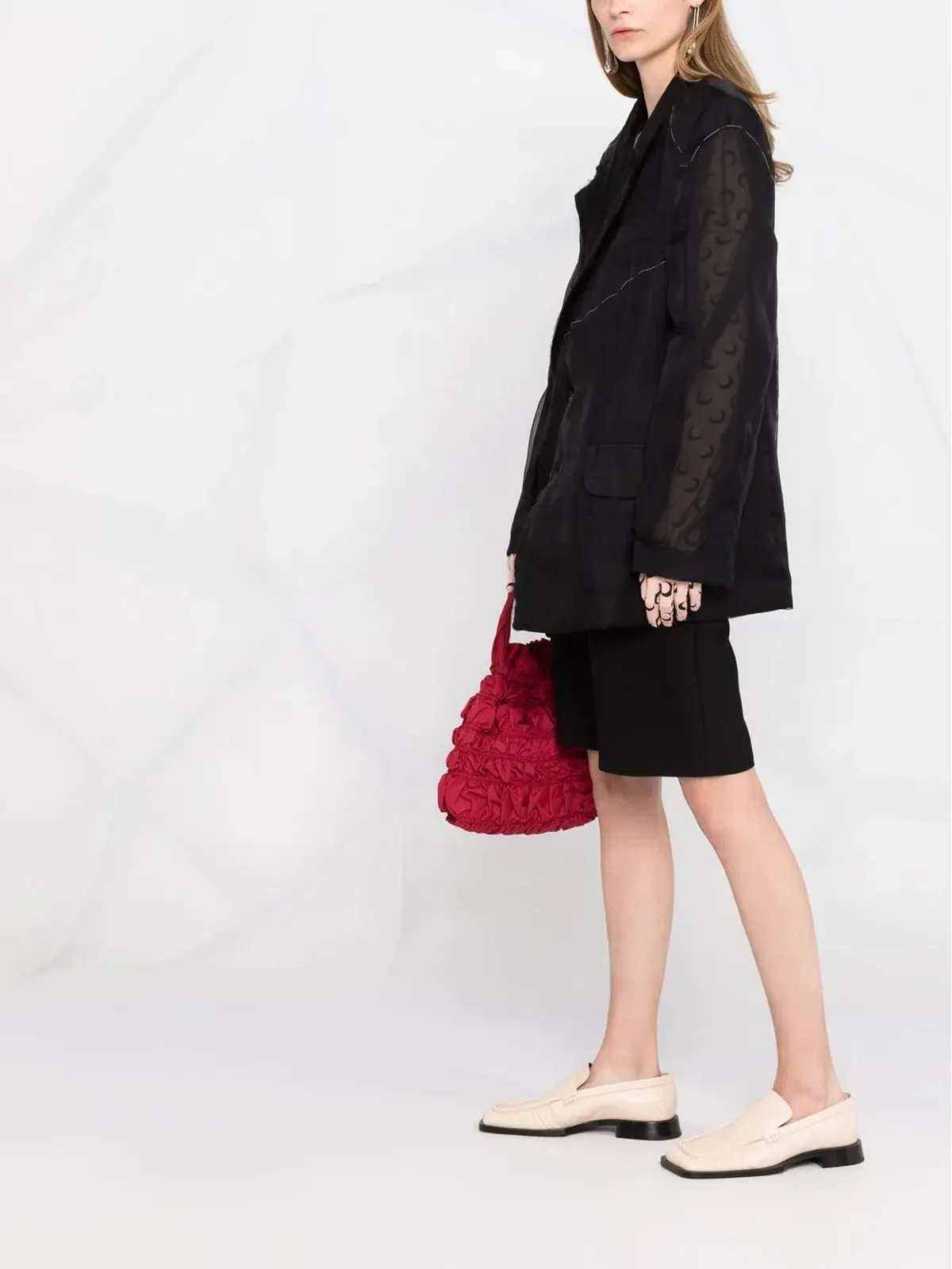 Maison Margiela シアーパネル・シングルブレストジャケット - ブラック - 画像4
