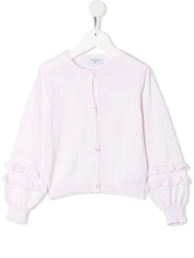 Monnalisa Monnalisa フリル付きコットンカーディガン - ピンクの商品画像