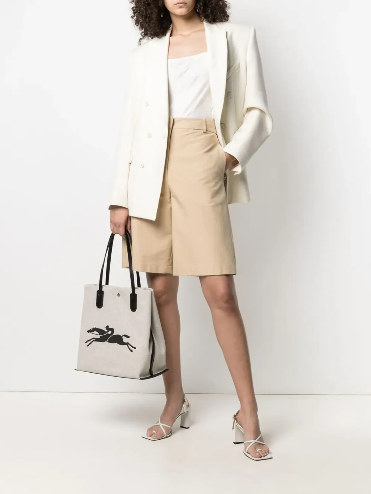 Longchamp ロゴプリントキャンバストート - 画像2
