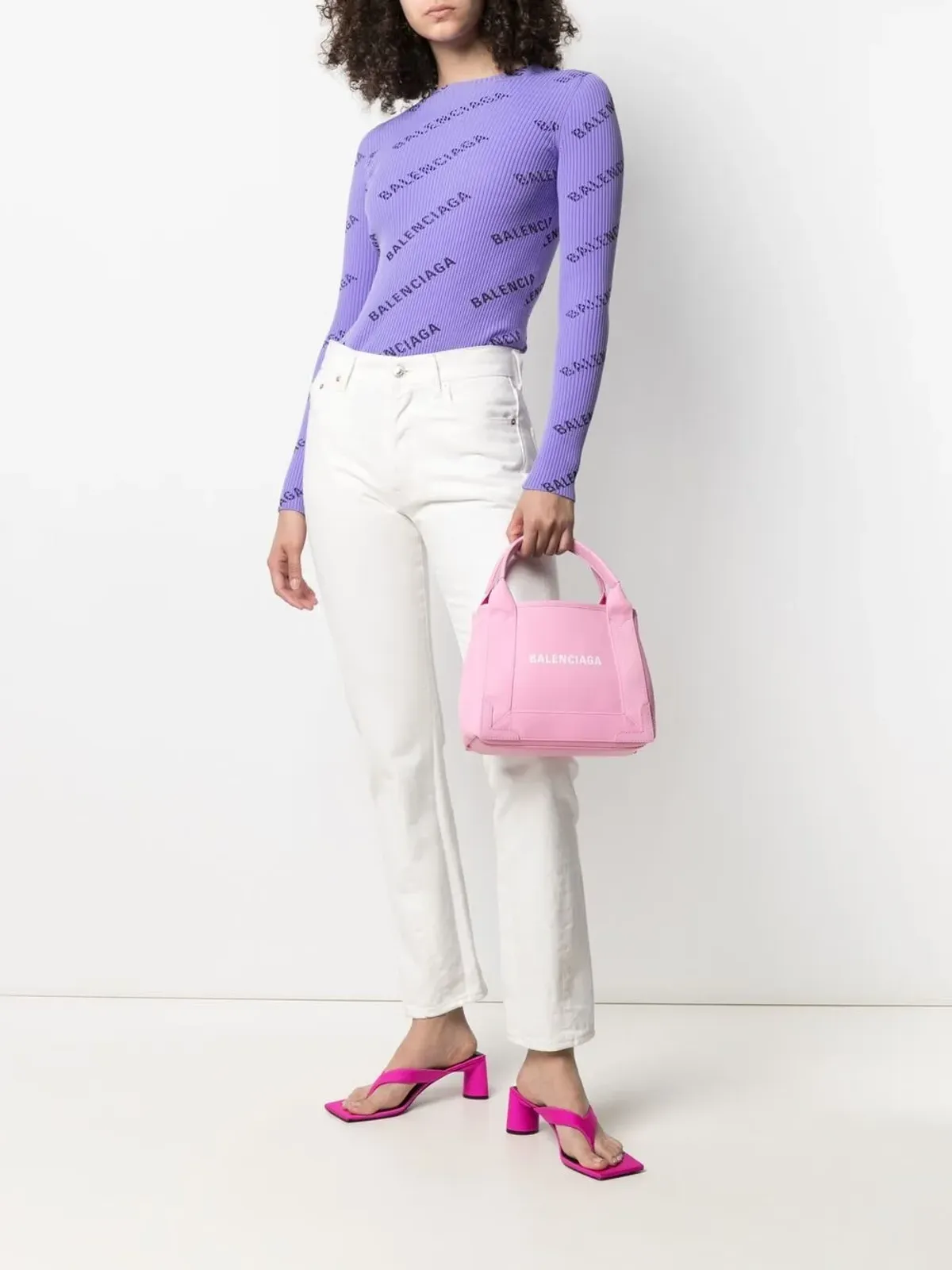 Balenciaga ロゴプリント キャンバス トートバッグ - 画像2