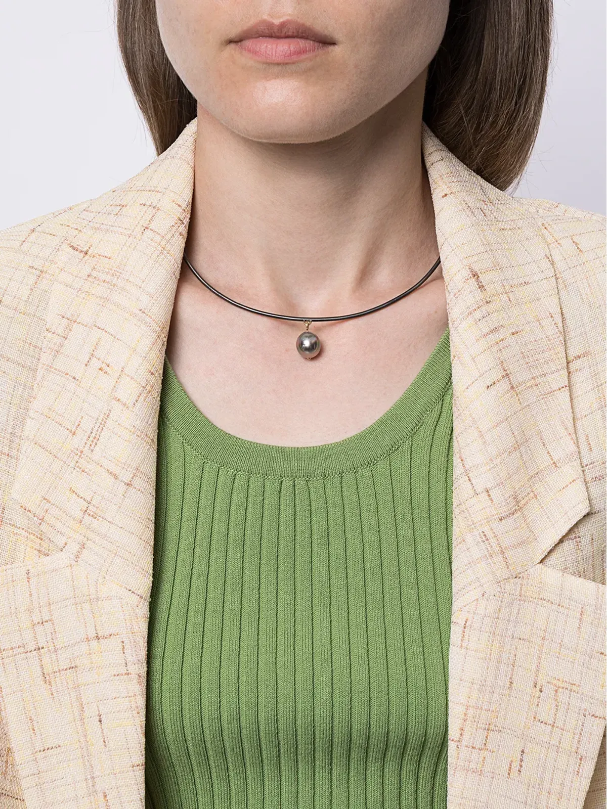 DALILA BARKACHE 18ktブラックゴールド真珠チョーカー - Grey - 画像2