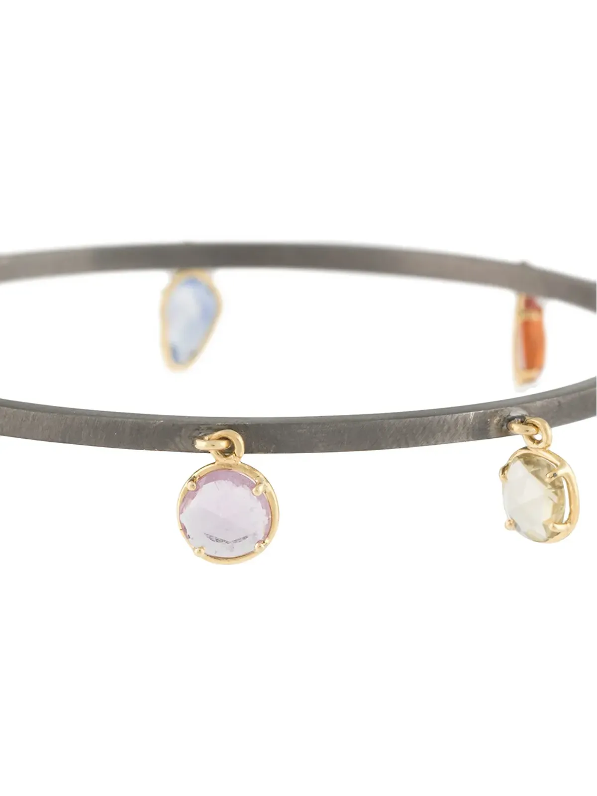 DALILA BARKACHE 18kt ブラックゴールド ローズカット サファイア ドロップ バングル - 画像3