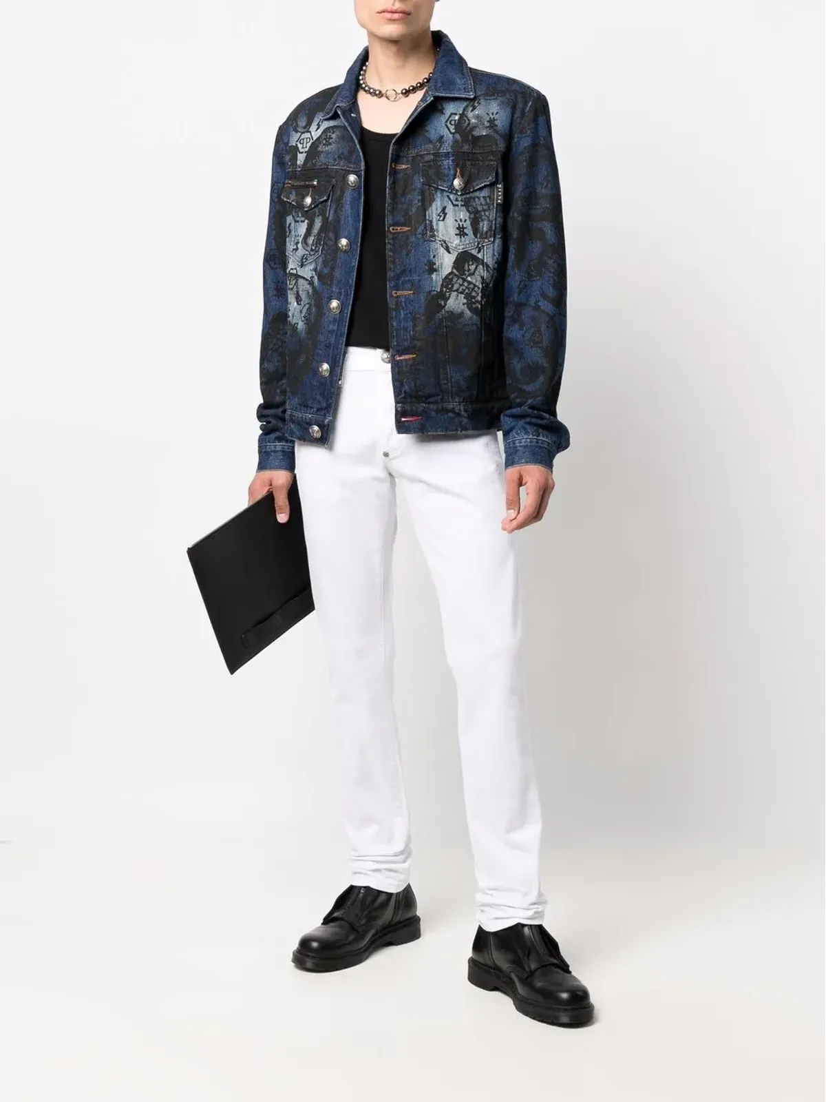 Philipp Plein フィリップ プレイン スーパー ストレート カット ジーンズ - ホワイト - 画像2