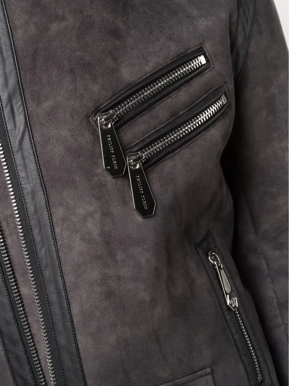 Philipp Plein アイコニックプレイン スエード バイカージャケット - ブラック - 画像5