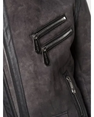Philipp Plein アイコニックプレイン スエード バイカージャケット - ブラック - サムネイル5